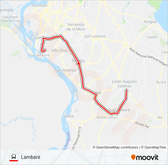 54 Bus Line Map