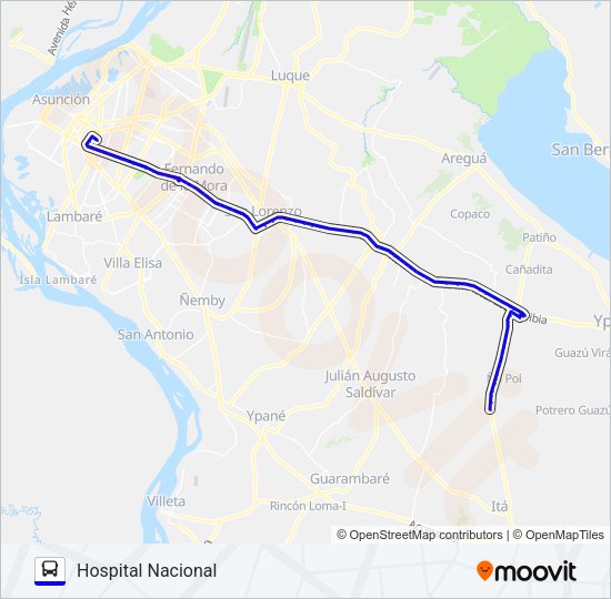 Mapa de 165 B de autobús