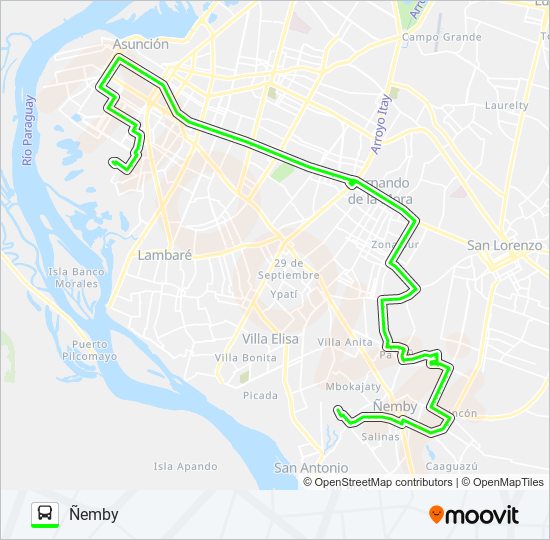 Mapa de 133 de autobús