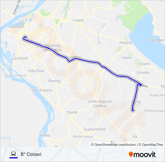 Mapa de 165 G de autobús