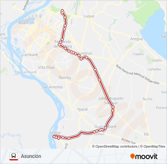 Mapa de 232 de autobús