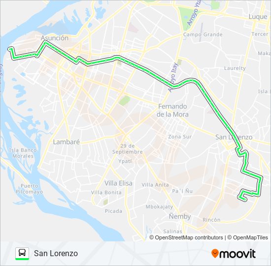 56 A bus Line Map