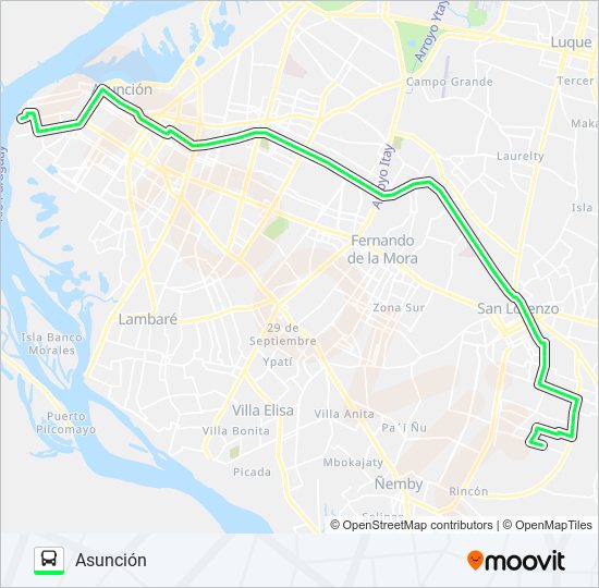 56 A bus Line Map