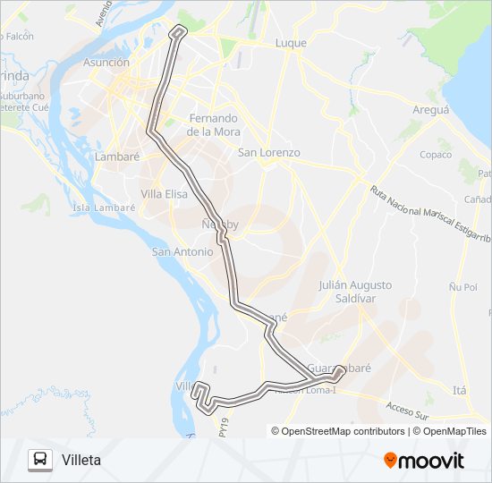 Mapa de 47-2 de autobús