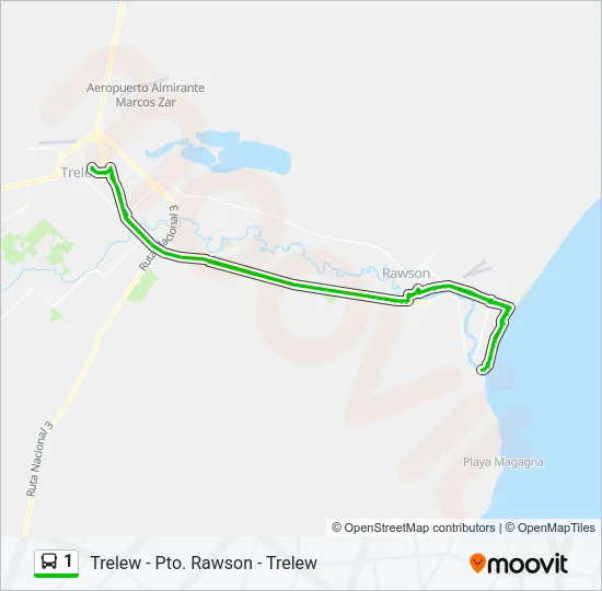 1 Bus Line Map