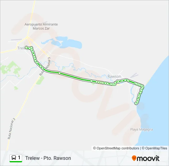 1 Bus Line Map