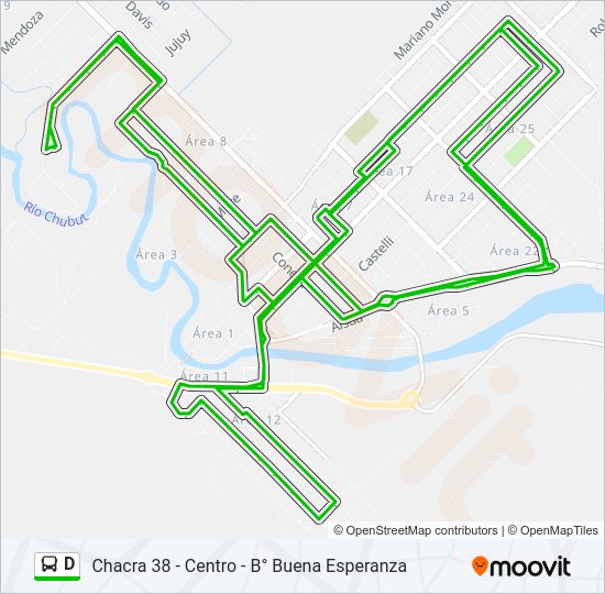 Mapa de D de autobús