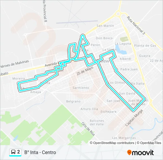 2 Bus Line Map