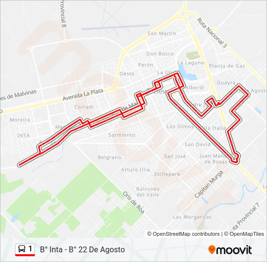 1 Bus Line Map