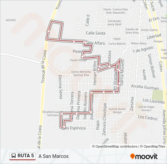RUTA 5 Bus Line Map