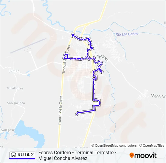 RUTA 2 Bus Line Map