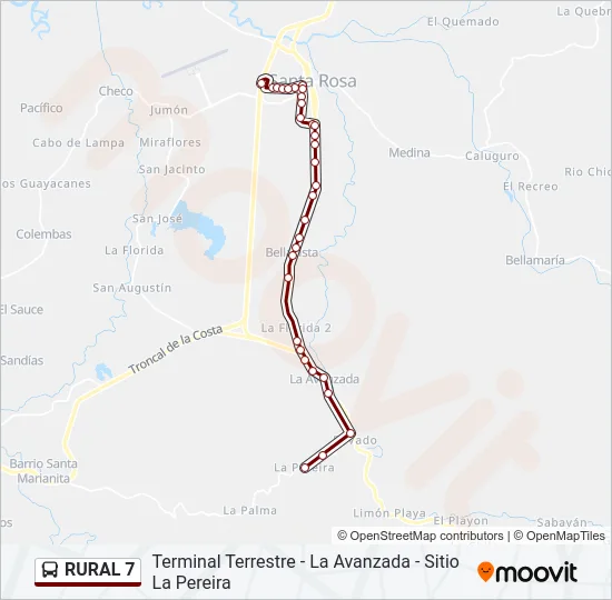 RURAL 7 Bus Line Map