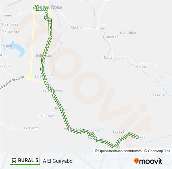 RURAL 5 bus Line Map