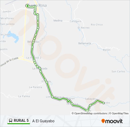 Mapa de RURAL 5 de autobús