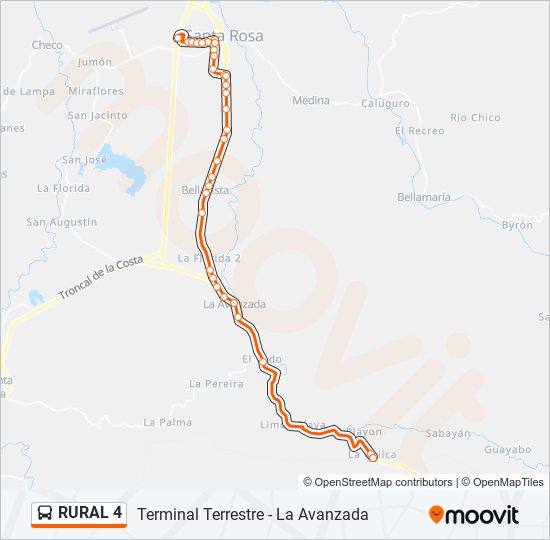 RURAL 4 bus Line Map