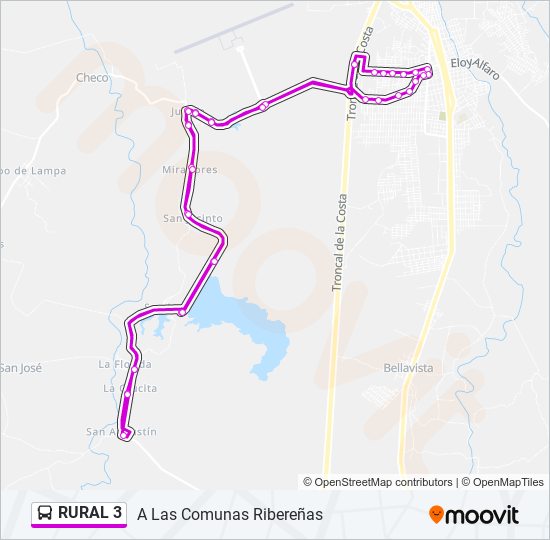 RURAL 3 bus Line Map