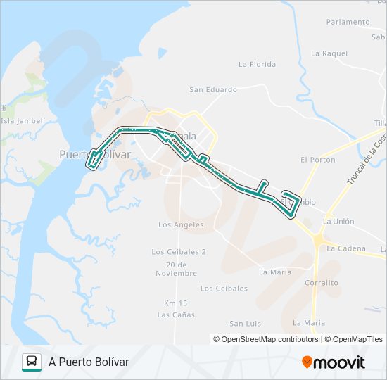Mapa de RUTA 1-13 T de autobús