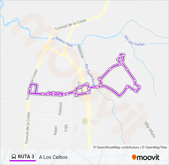 RUTA 3 Bus Line Map