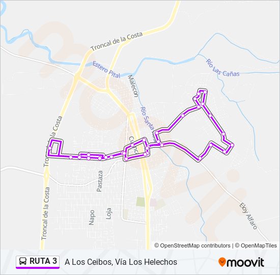 Mapa de RUTA 3 de autobús