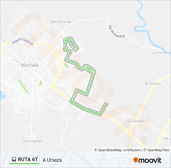 Mapa de RUTA 6T de autobús