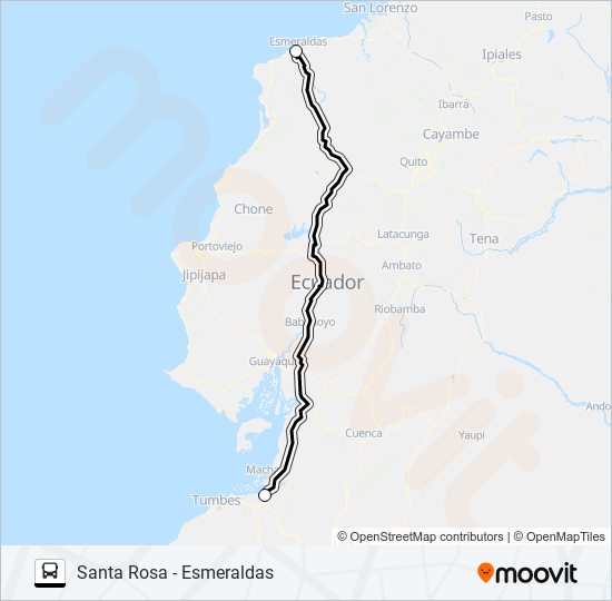 Mapa de INTERPROV. 1 ESMERALDAS de autobús