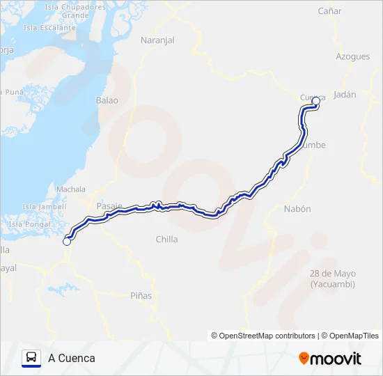 INTERPROV. 1 AZUAY Bus Line Map