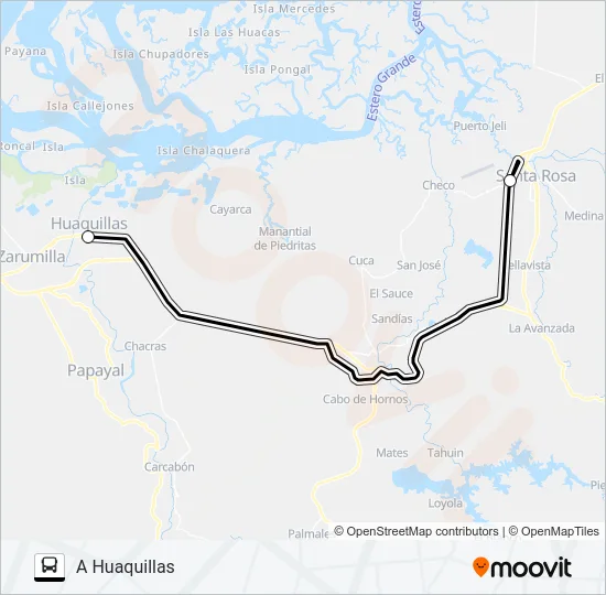 INTERC. 2 HUAQUILLAS Bus Line Map