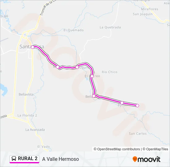 RURAL 2 Bus Line Map
