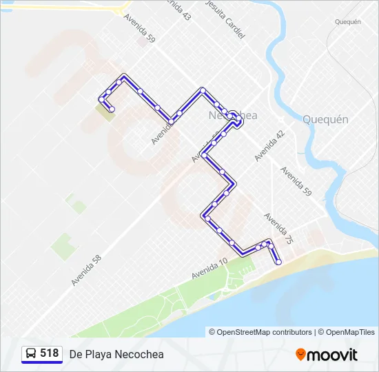 518 Bus Line Map