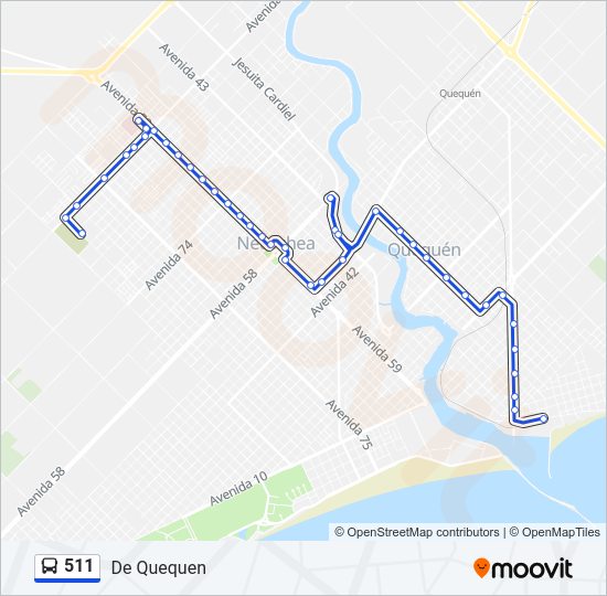 Mapa de 511 de autobús