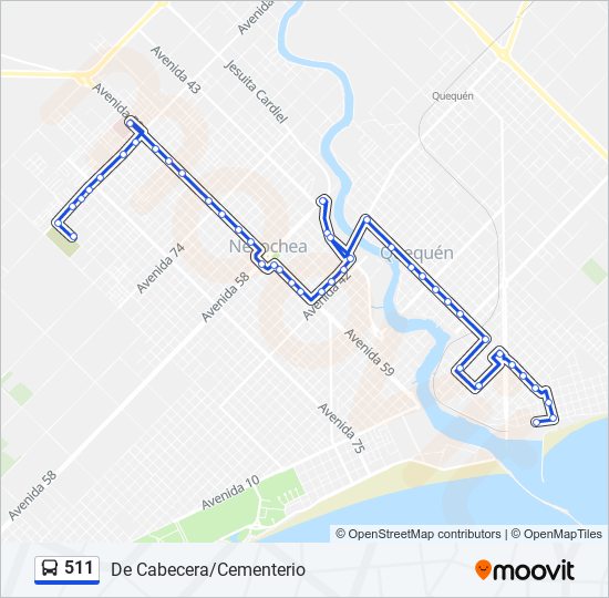 Mapa de 511 de autobús