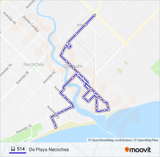 Mapa de 514 de autobús