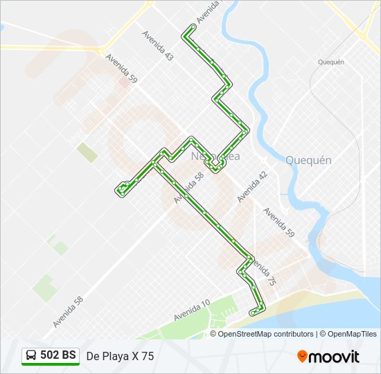 Mapa de 502 BS de autobús