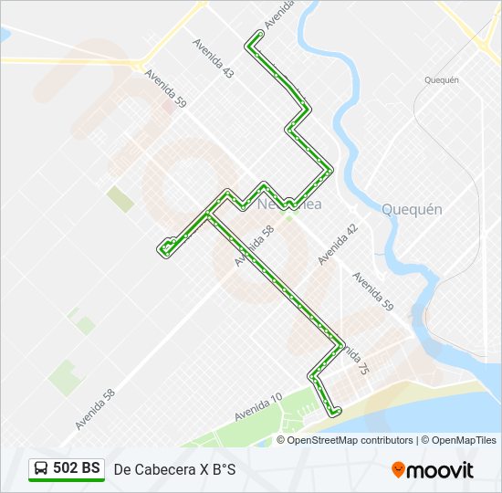 Mapa de 502 BS de autobús