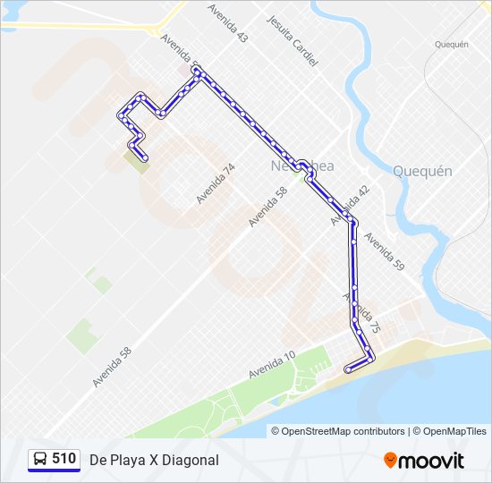 Mapa de 510 de autobús