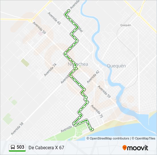 Mapa de 503 de autobús