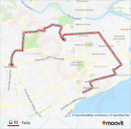 52 Bus Line Map