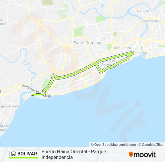 BOLIVAR Bus Line Map