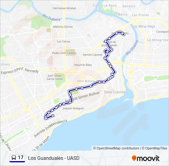 17 Bus Line Map