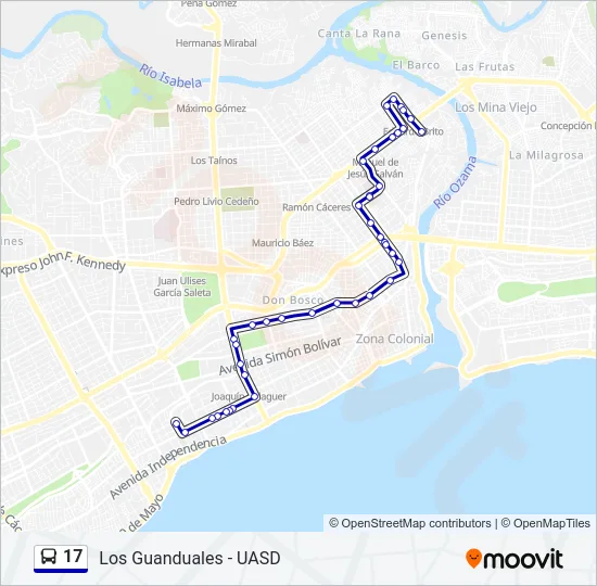 17 Bus Line Map