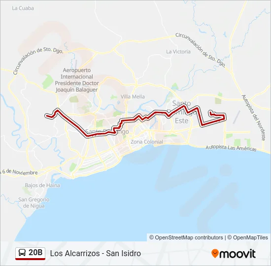 20B Bus Line Map