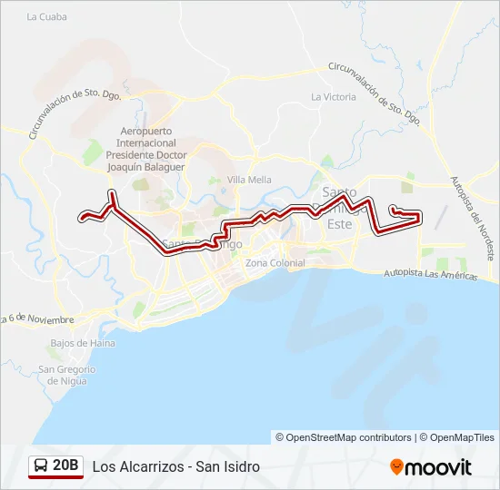 20B Bus Line Map