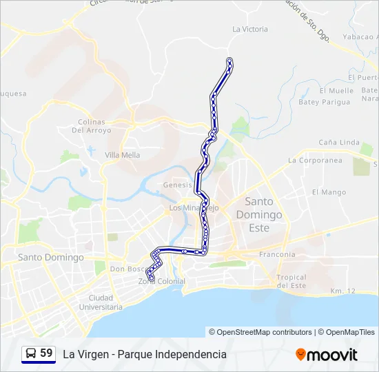 59 Bus Line Map