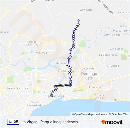 Mapa de 59 de autobús