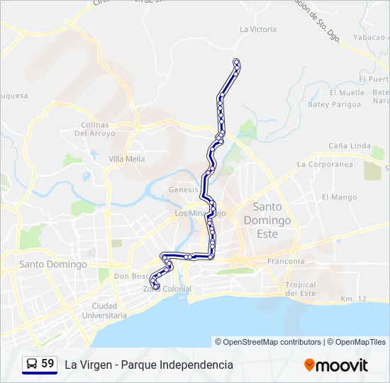 59 Bus Line Map