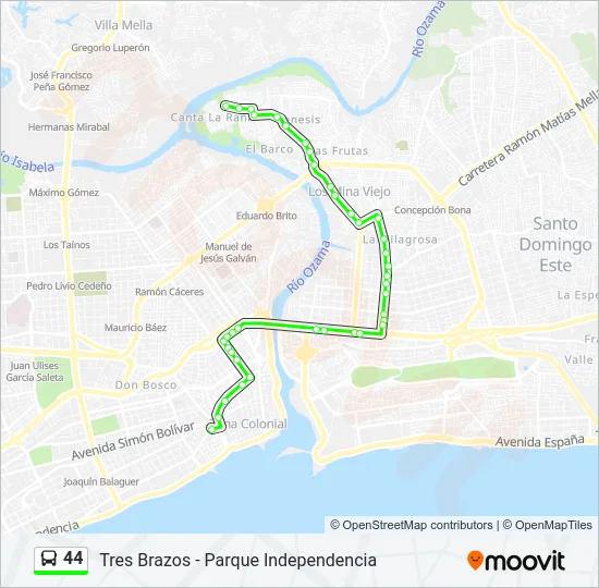 44 Bus Line Map
