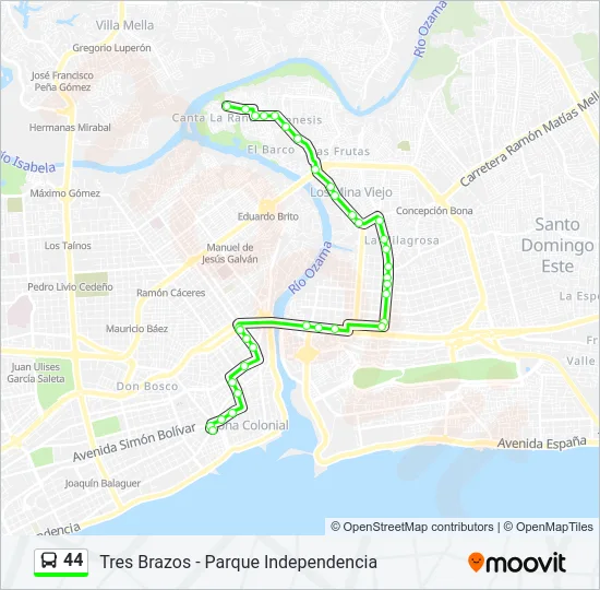 44 Bus Line Map