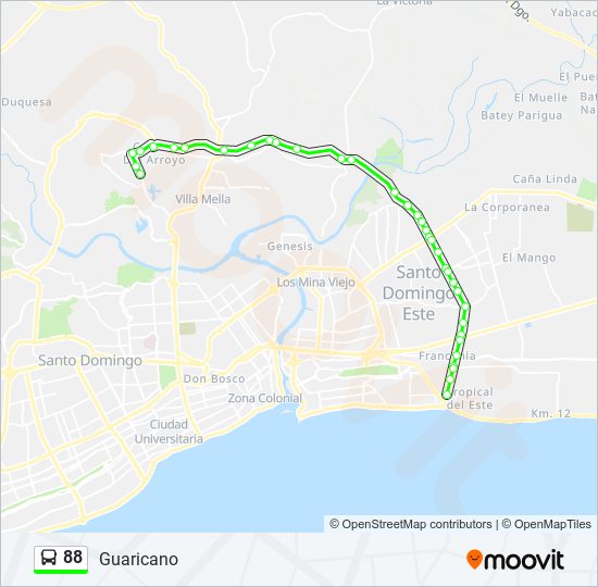 88 bus Line Map