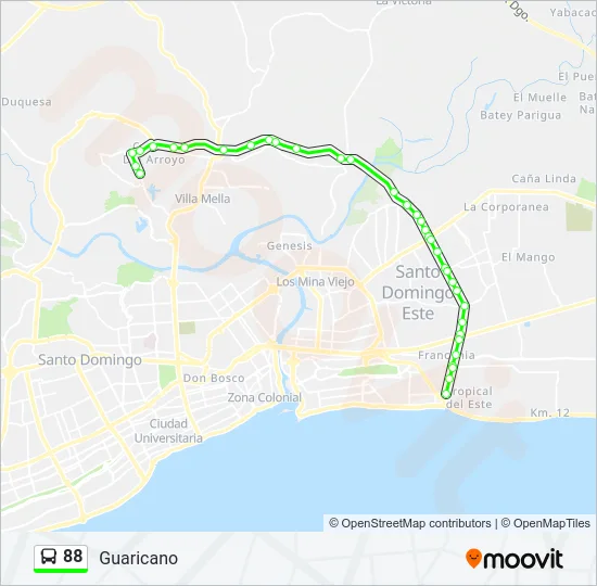 88 Bus Line Map