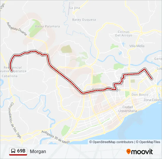 69B Bus Line Map